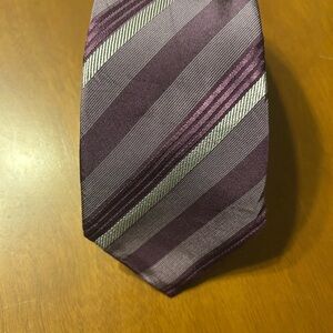 Armani Collezioni Purple and Gray Striped Tie